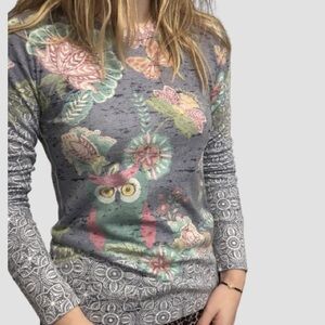 Sundance Whimsy Rose  Baby Waffle Embroidery Inspired Long Sleeve Tee Shirt